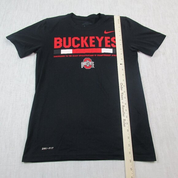 Ohio State Buckeyes Shirt Mens Small Black Nike Dri-Fit NCAA Football Sports Tee - Picture 5 of 8